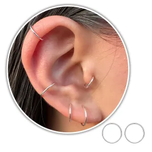 10mm Small Hoop Earrings for Cartilage, Nose, Upper Ear Piercing Hoops, Helix Hoop Earring, Thin Conch Piercing Jewelry, 22 Guage 10 mm Nose Ring Hoop 22G