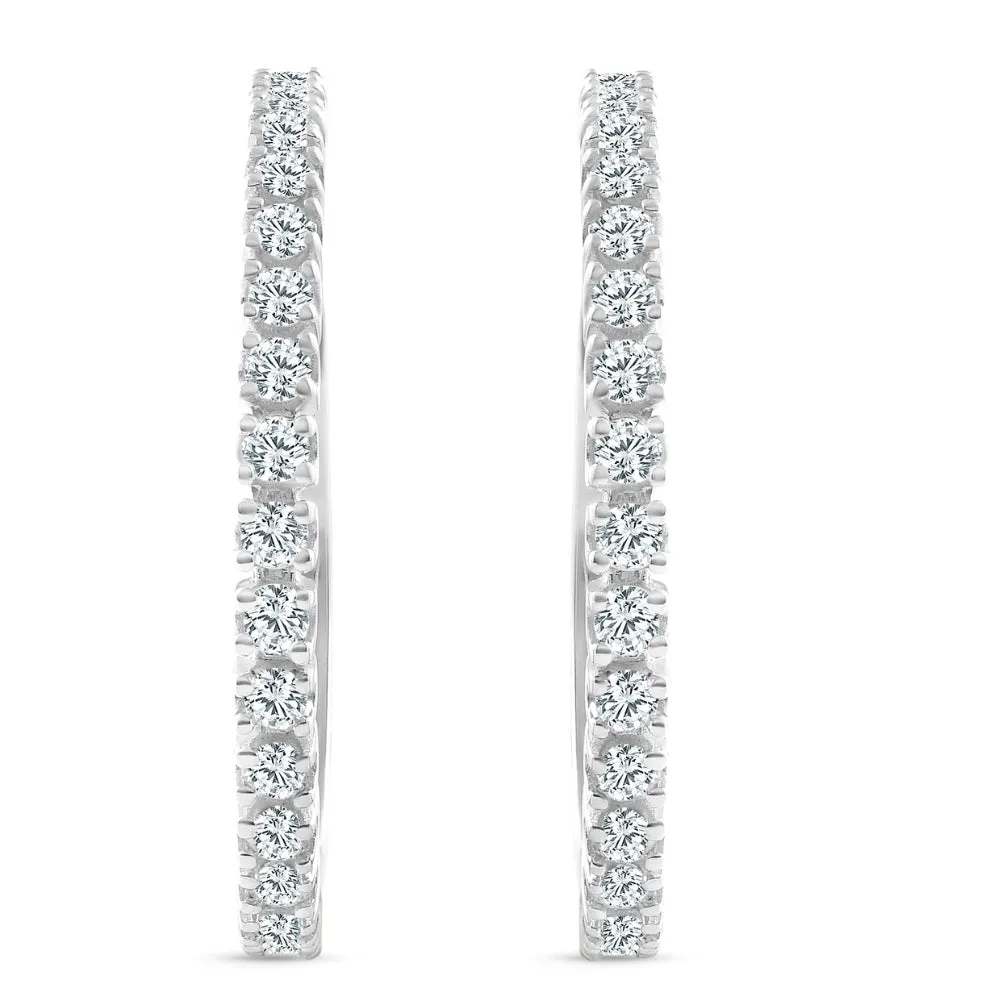 1/2ct Diamond Hoops 10K White Gold