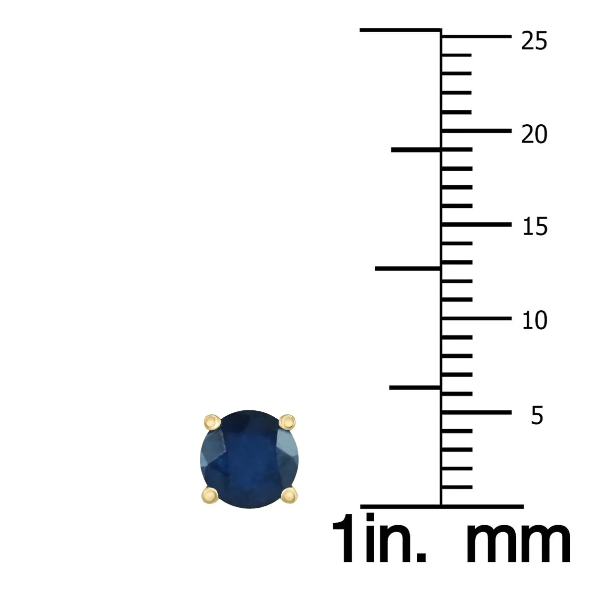 14K Yellow Gold 5Mm Round Sapphire Earrings