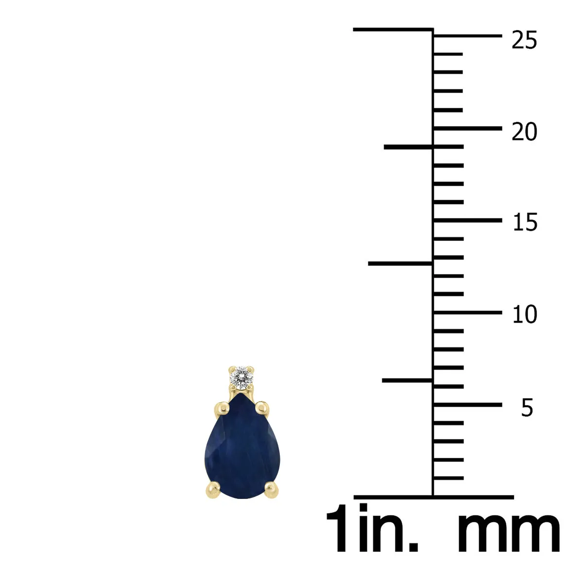 14K Yellow Gold 5X3Mm Pear Sapphire And Diamond Earrings