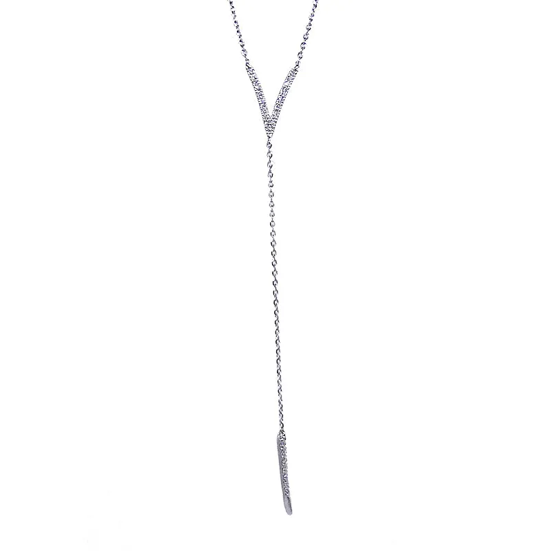 14KT WG V Long Necklace