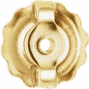 18K Gold 1/3 CTW Round Bezel-Set Solitaire Stud Earring Mounting