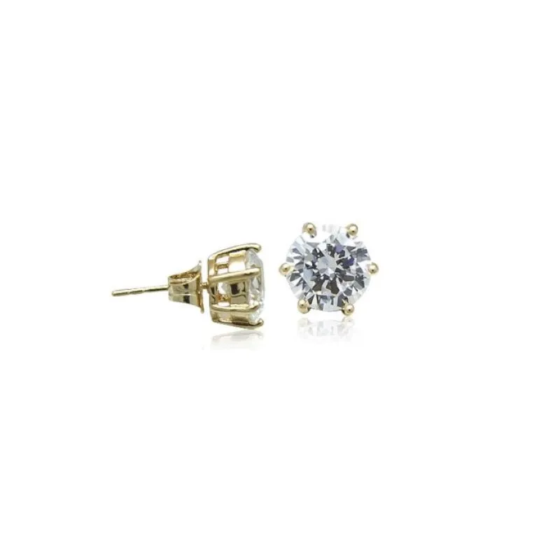 7mm Cubic Zirconia Solitaire Stud Earring
