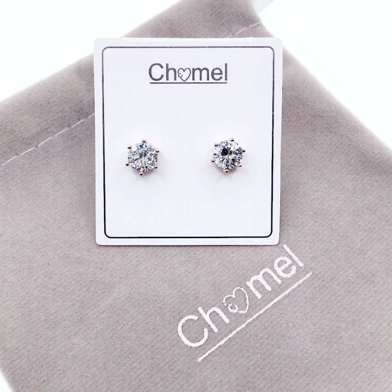 7mm Cubic Zirconia Solitaire Stud Earring