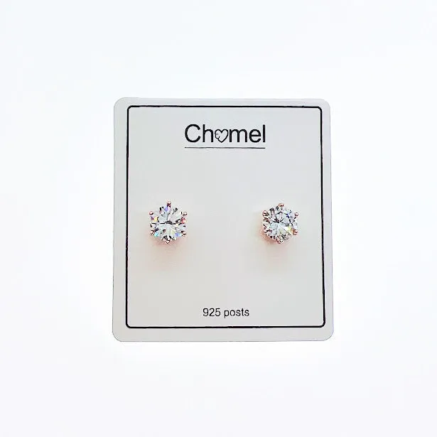 7mm Cubic Zirconia Solitaire Stud Earring