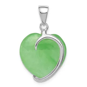 925 Sterling Silver Green Jade Heart Pendant Charm Necklace Love Ful Fine Jewelry For Women Gifts For Her