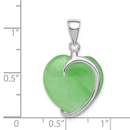 925 Sterling Silver Green Jade Heart Pendant Charm Necklace Love Ful Fine Jewelry For Women Gifts For Her
