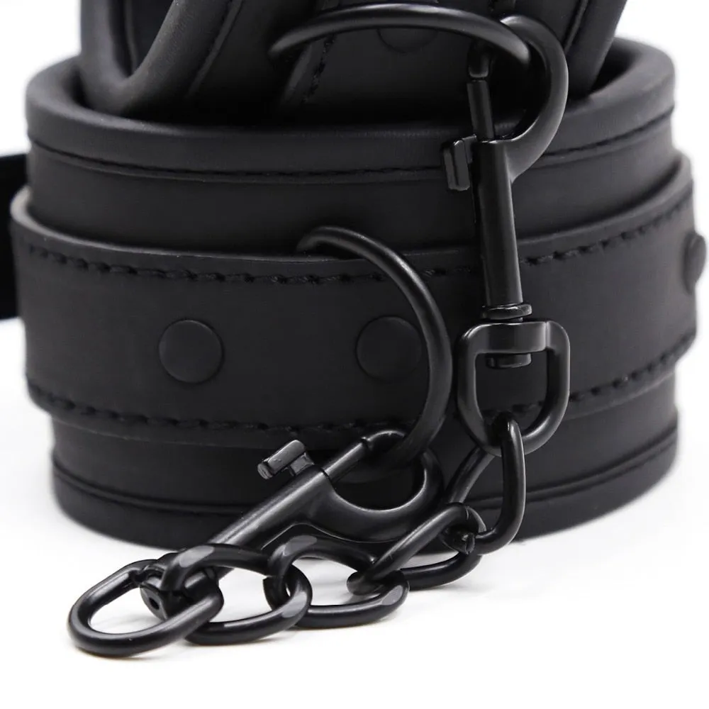 Adjustable PU Leather Handcuff Ankle Cuff Restraints