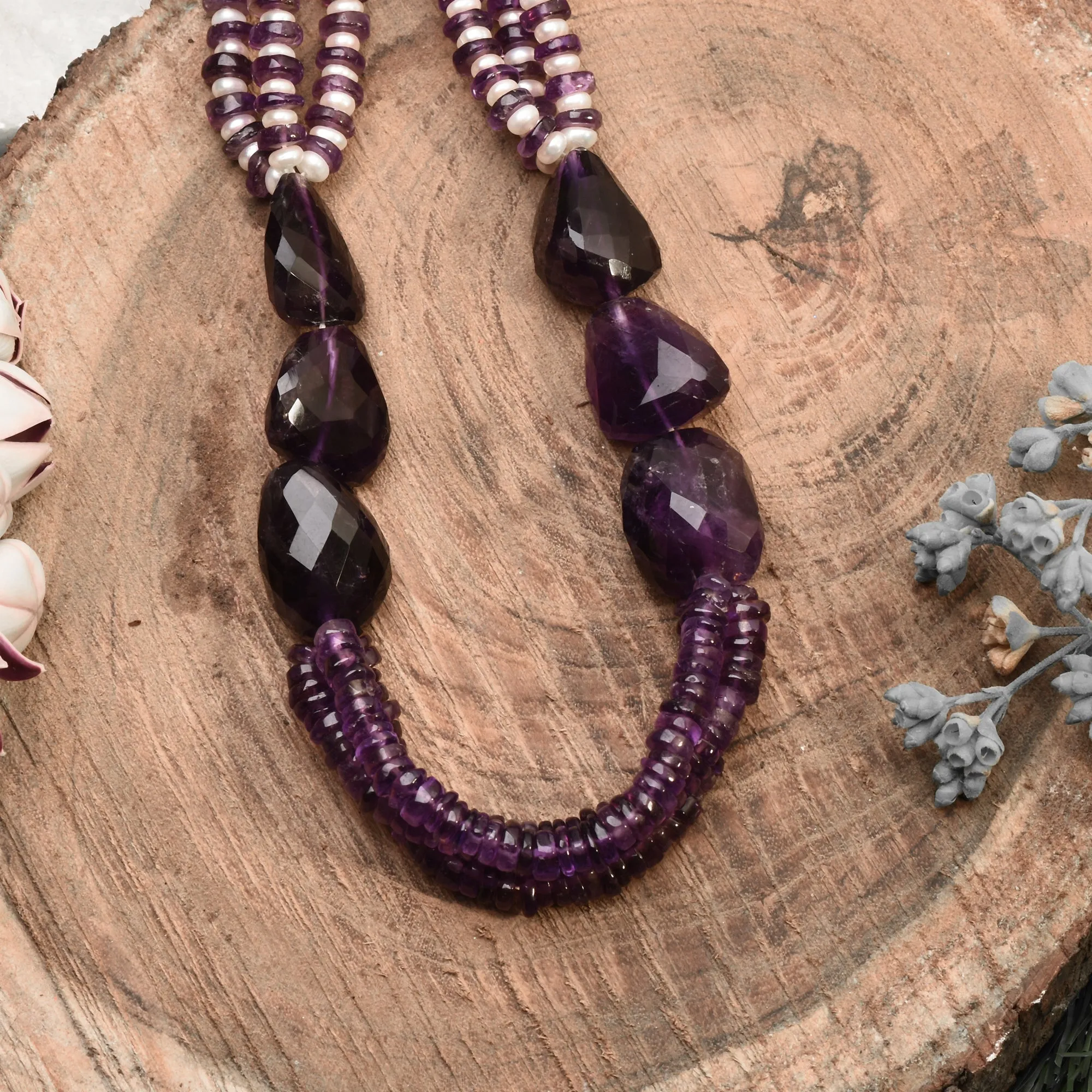 Amethyst Pearl Necklace