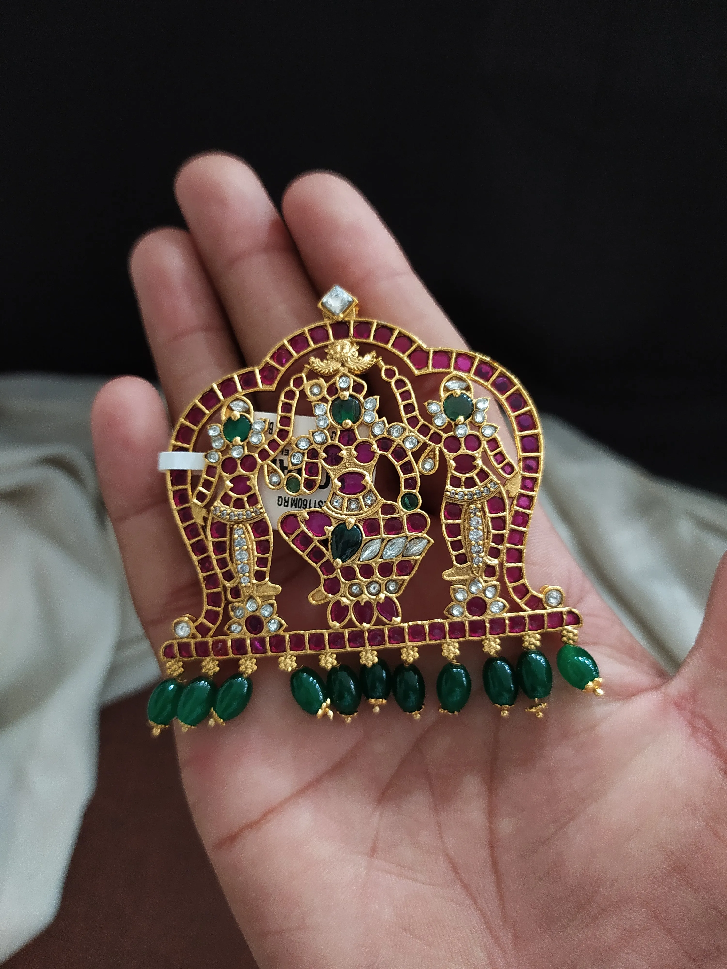 Antique Goddess Kemp Pendant Featuring Lakshmi
