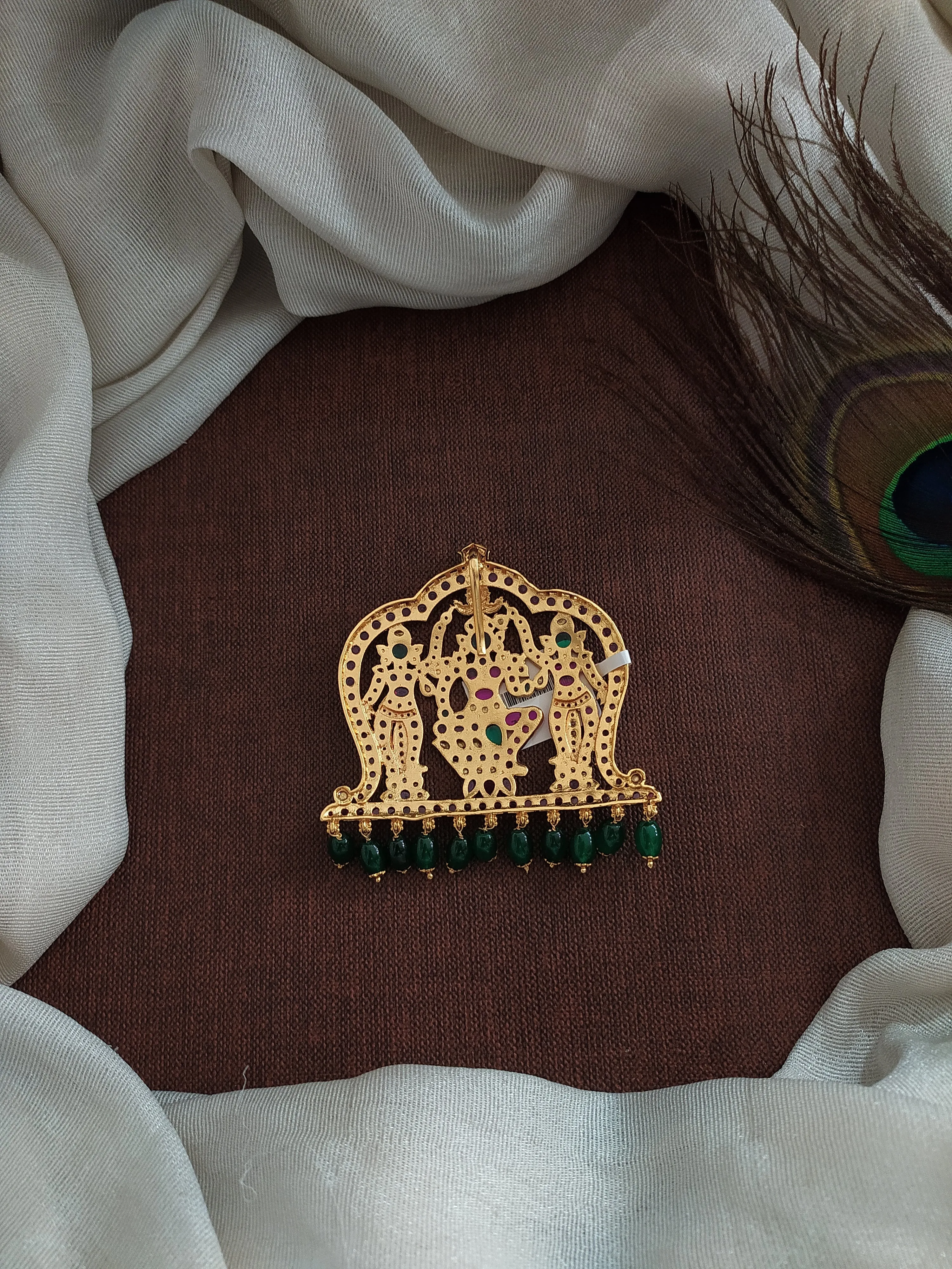 Antique Goddess Kemp Pendant Featuring Lakshmi