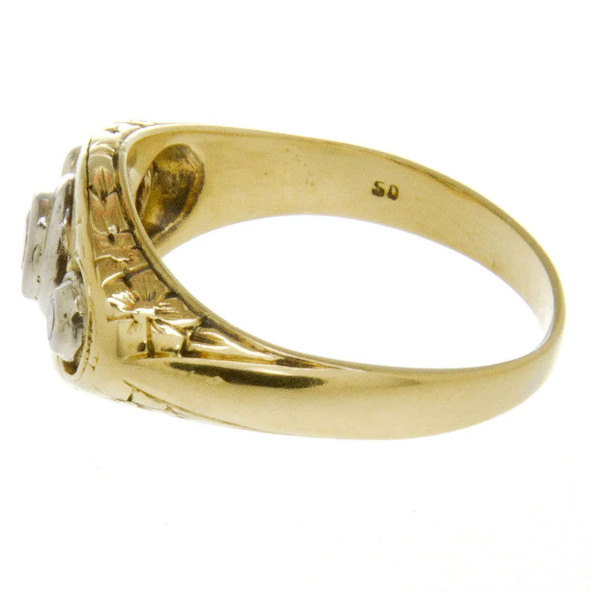 Art Deco 3 Stone Diamond Anniversary Ring
