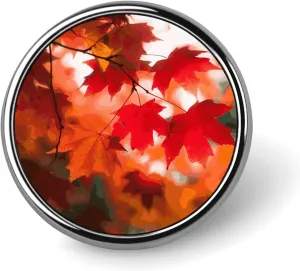 Autumn Fall Red Maple Leaves Custom Pins for Backpacks Fashion Lapel Pin for Suits Cute Hat Button Pins for Women Men Funny Bag Badge Pin Cool Vintage Brooches for Wedding Personalized Brooch Gift