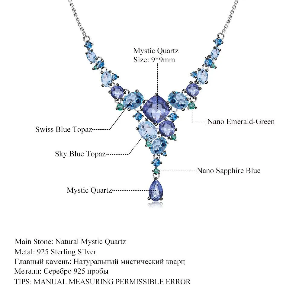 Banquet with luxury necklaces High Jewelry s925 silver natural colorful treasure necklace pendant