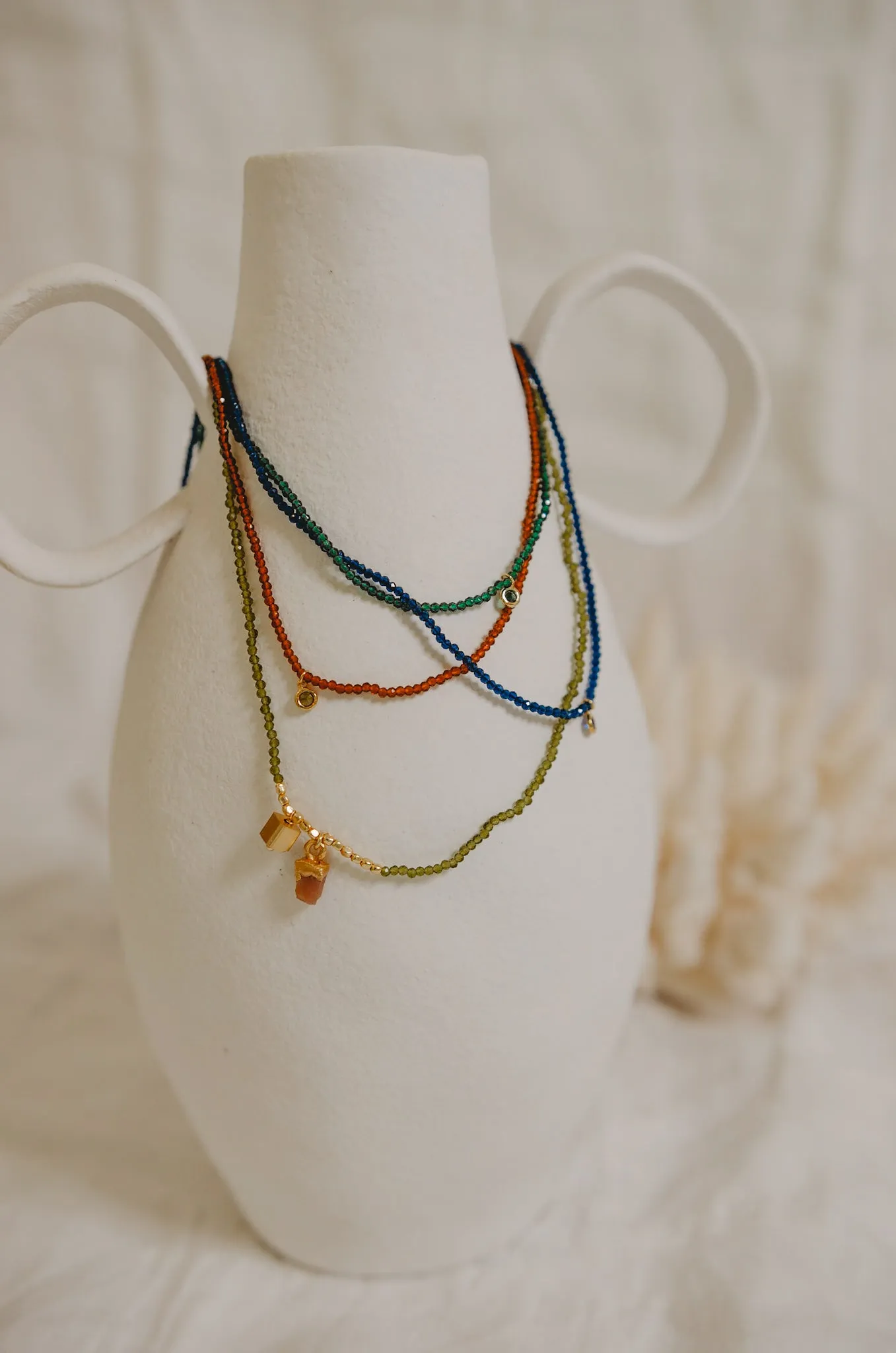 Beaded Gemstone and Crystal Necklace