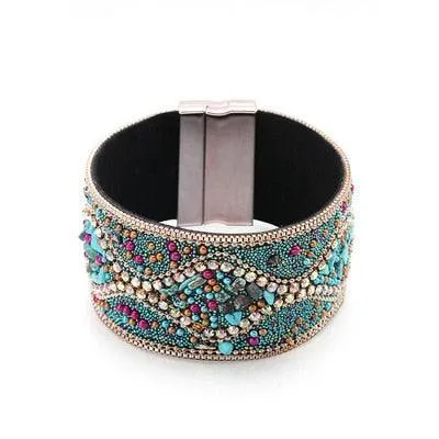Boho Handmade Rhinestone Bracelet