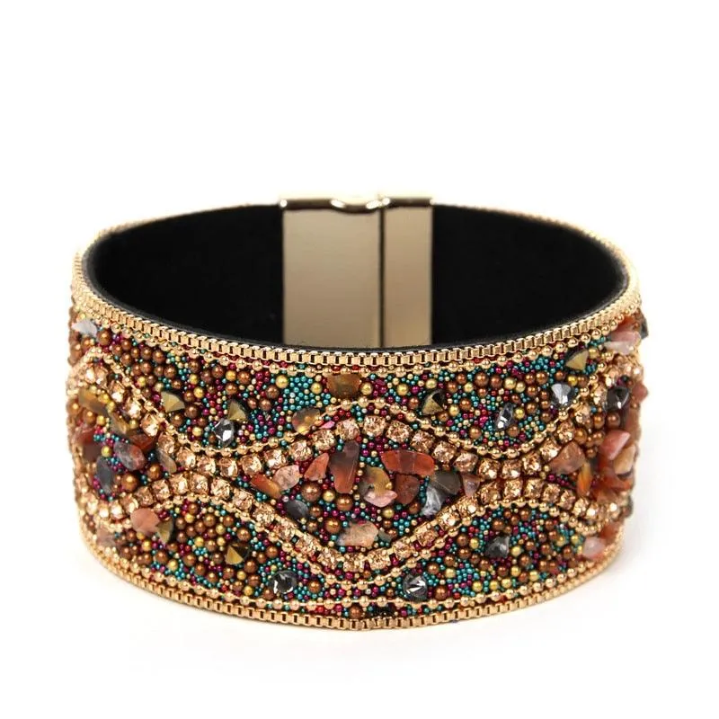 Boho Handmade Rhinestone Bracelet