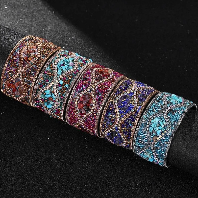 Boho Handmade Rhinestone Bracelet
