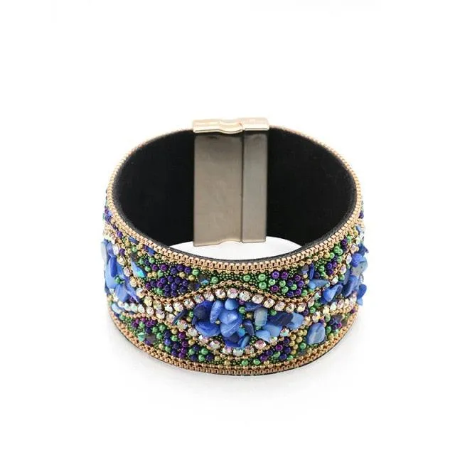 Boho Handmade Rhinestone Bracelet