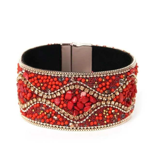 Boho Handmade Rhinestone Bracelet