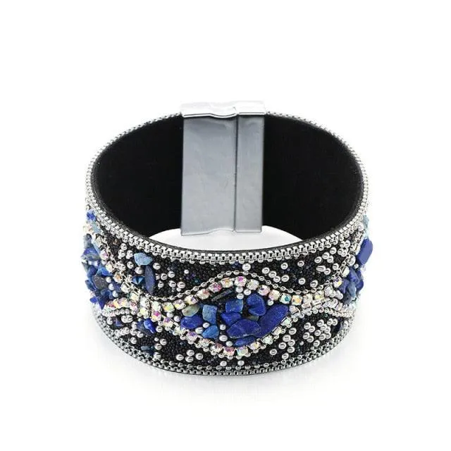Boho Handmade Rhinestone Bracelet