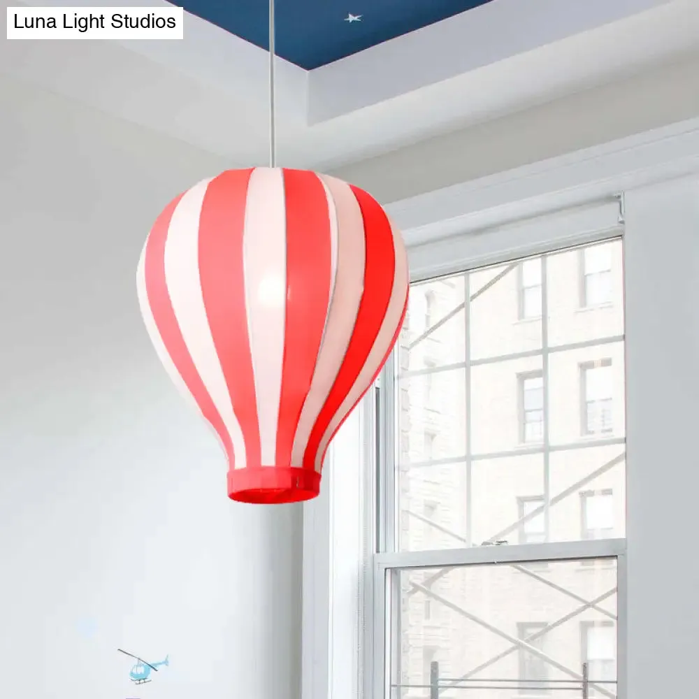 Cartoon Fabric Balloon Hanging Pendant Light Fixture | 1 Light in Red/Blue/Green for Play Room
