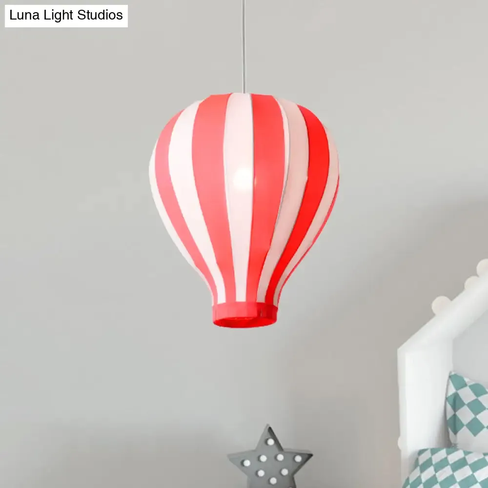 Cartoon Fabric Balloon Hanging Pendant Light Fixture | 1 Light in Red/Blue/Green for Play Room