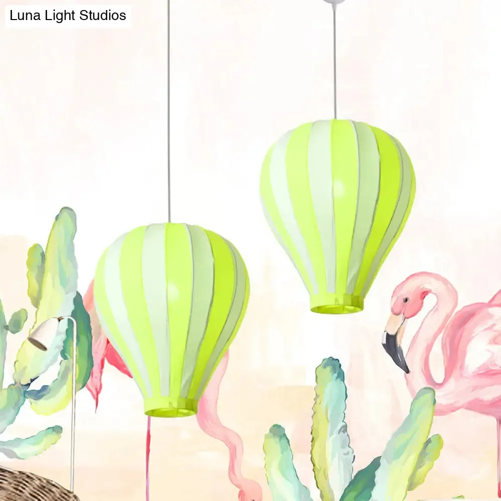 Cartoon Fabric Balloon Hanging Pendant Light Fixture | 1 Light in Red/Blue/Green for Play Room