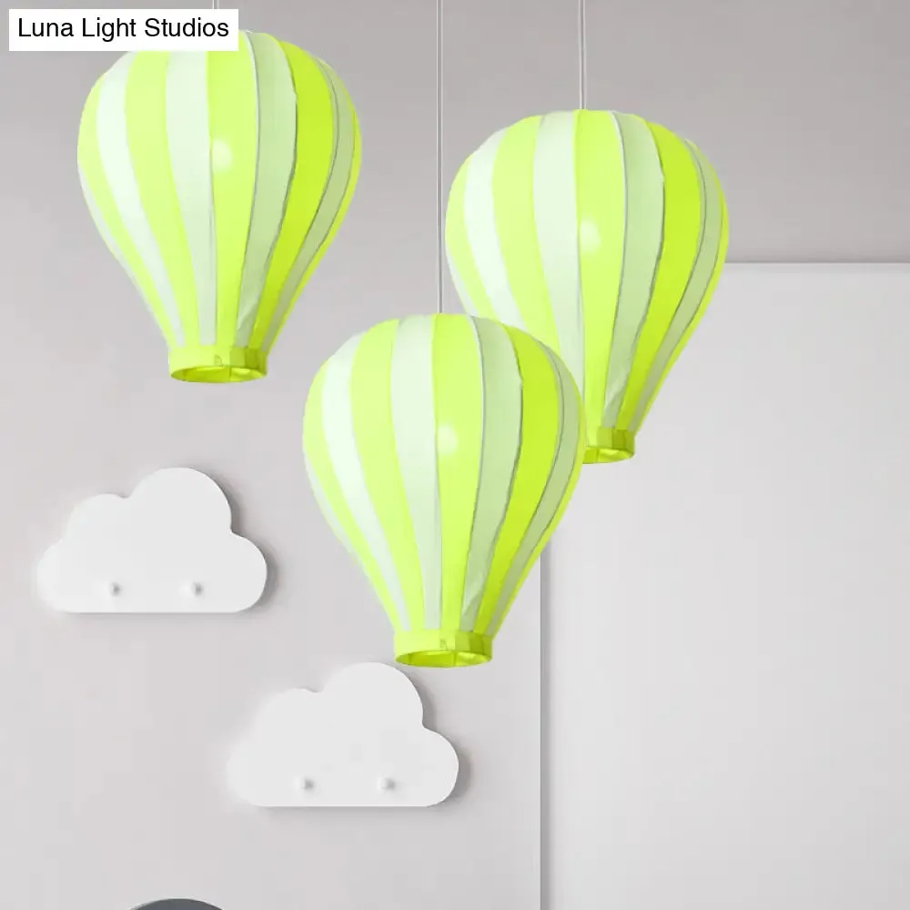 Cartoon Fabric Balloon Hanging Pendant Light Fixture | 1 Light in Red/Blue/Green for Play Room