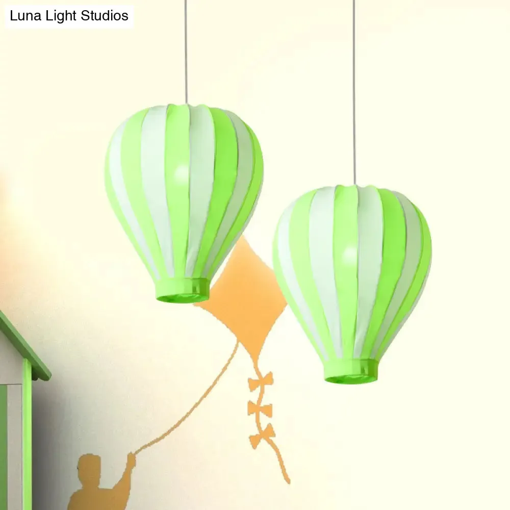 Cartoon Fabric Balloon Hanging Pendant Light Fixture | 1 Light in Red/Blue/Green for Play Room