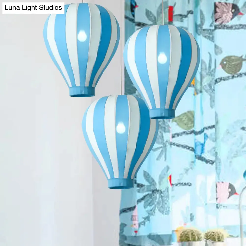 Cartoon Fabric Balloon Hanging Pendant Light Fixture | 1 Light in Red/Blue/Green for Play Room