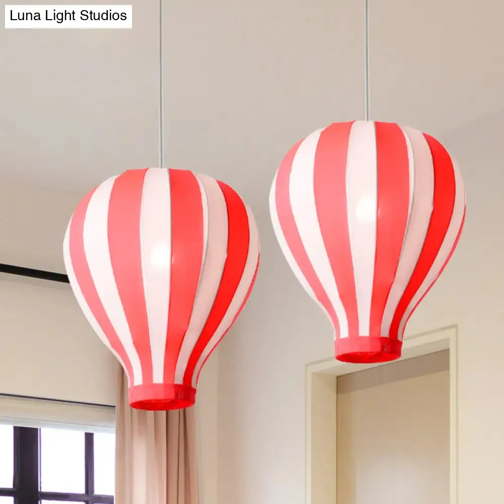 Cartoon Fabric Balloon Hanging Pendant Light Fixture | 1 Light in Red/Blue/Green for Play Room
