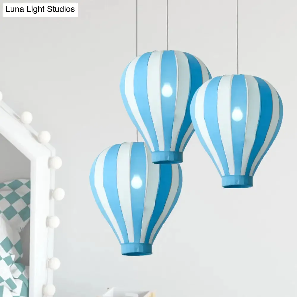 Cartoon Fabric Balloon Hanging Pendant Light Fixture | 1 Light in Red/Blue/Green for Play Room