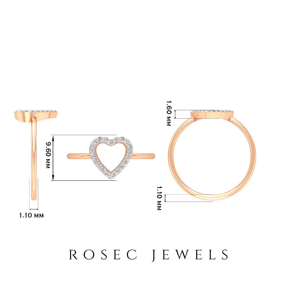 Certified Diamond Open Heart Anniversary Ring