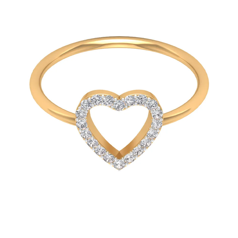 Certified Diamond Open Heart Anniversary Ring