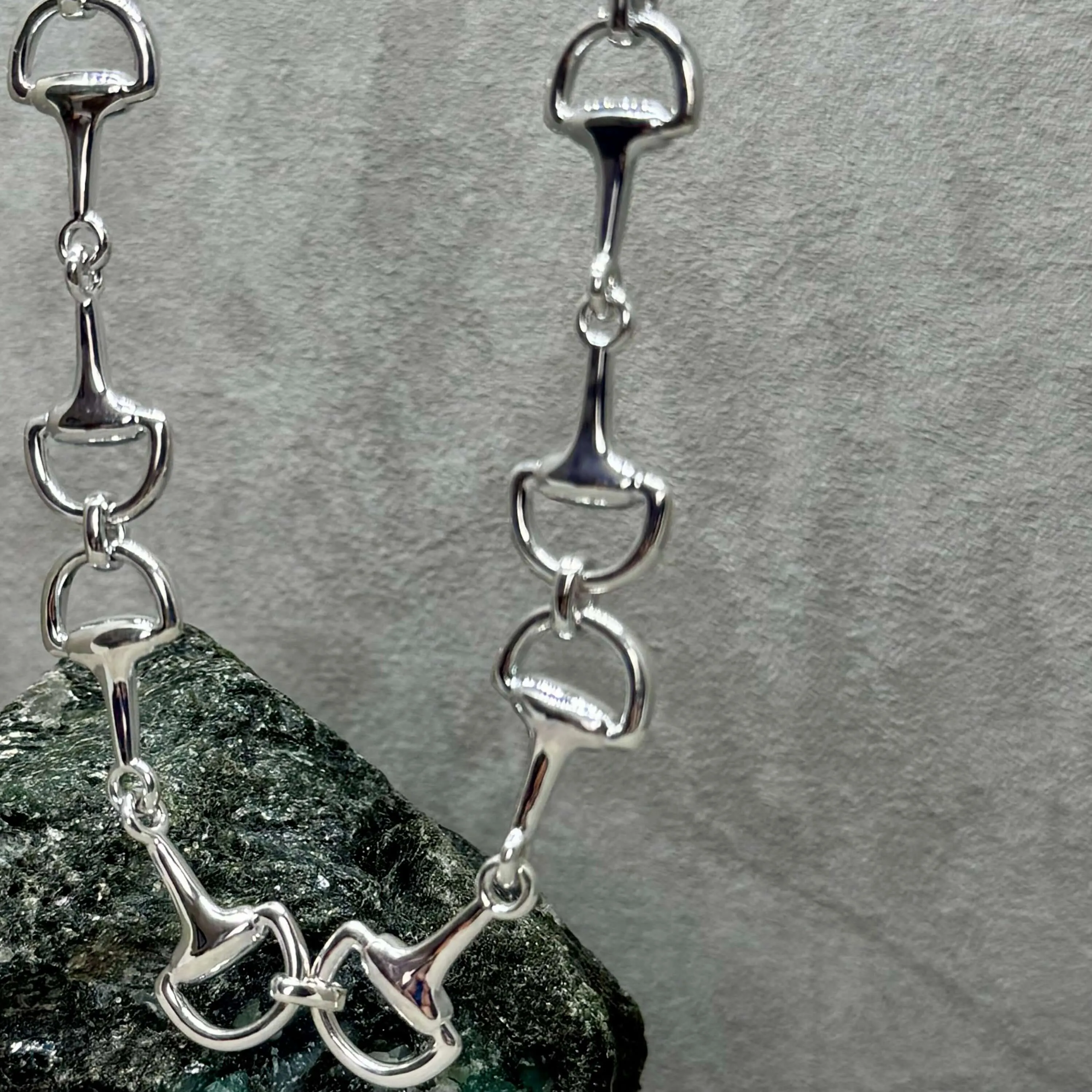 Classic Heavy Weight Snaffle Sterling Silver Necklace