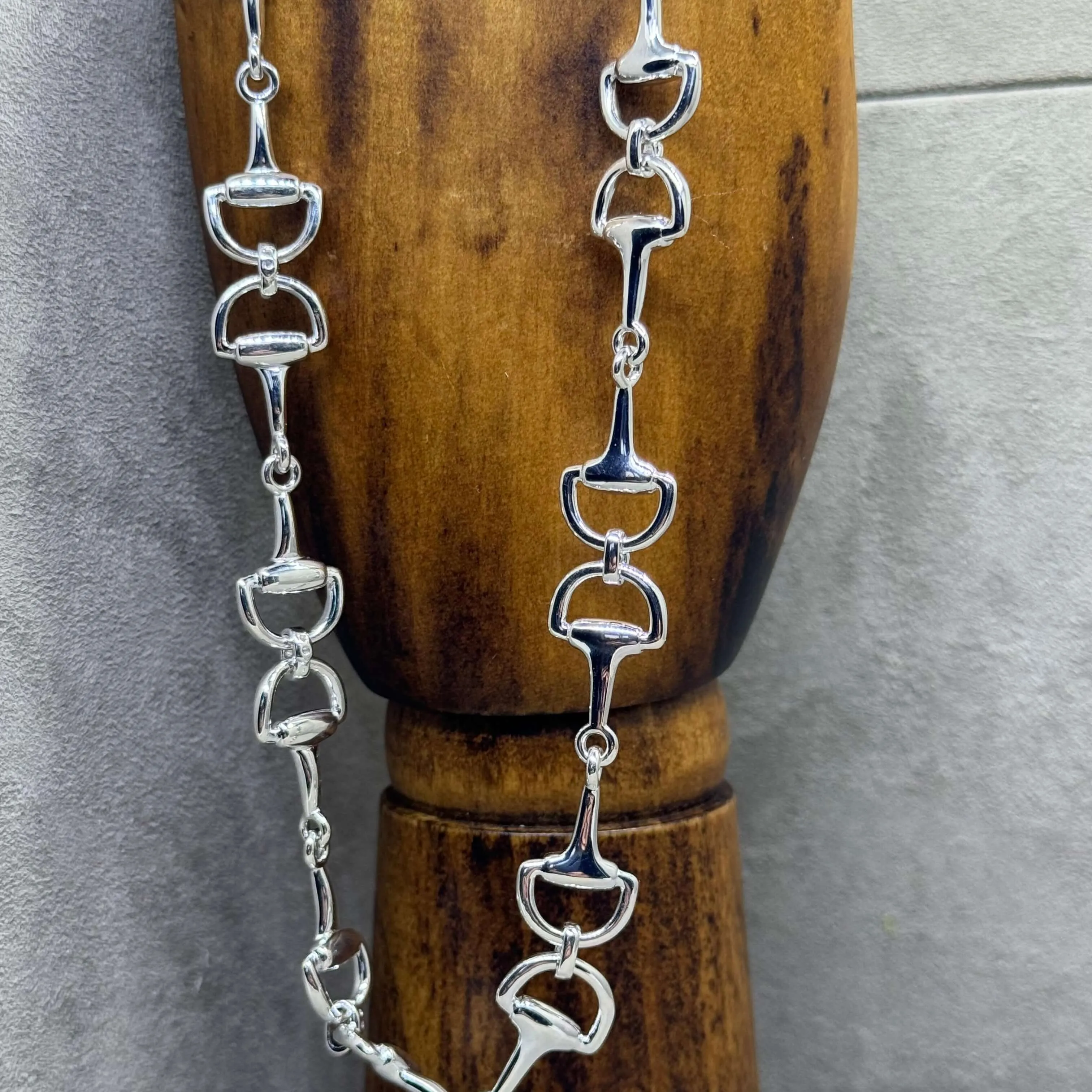 Classic Heavy Weight Snaffle Sterling Silver Necklace
