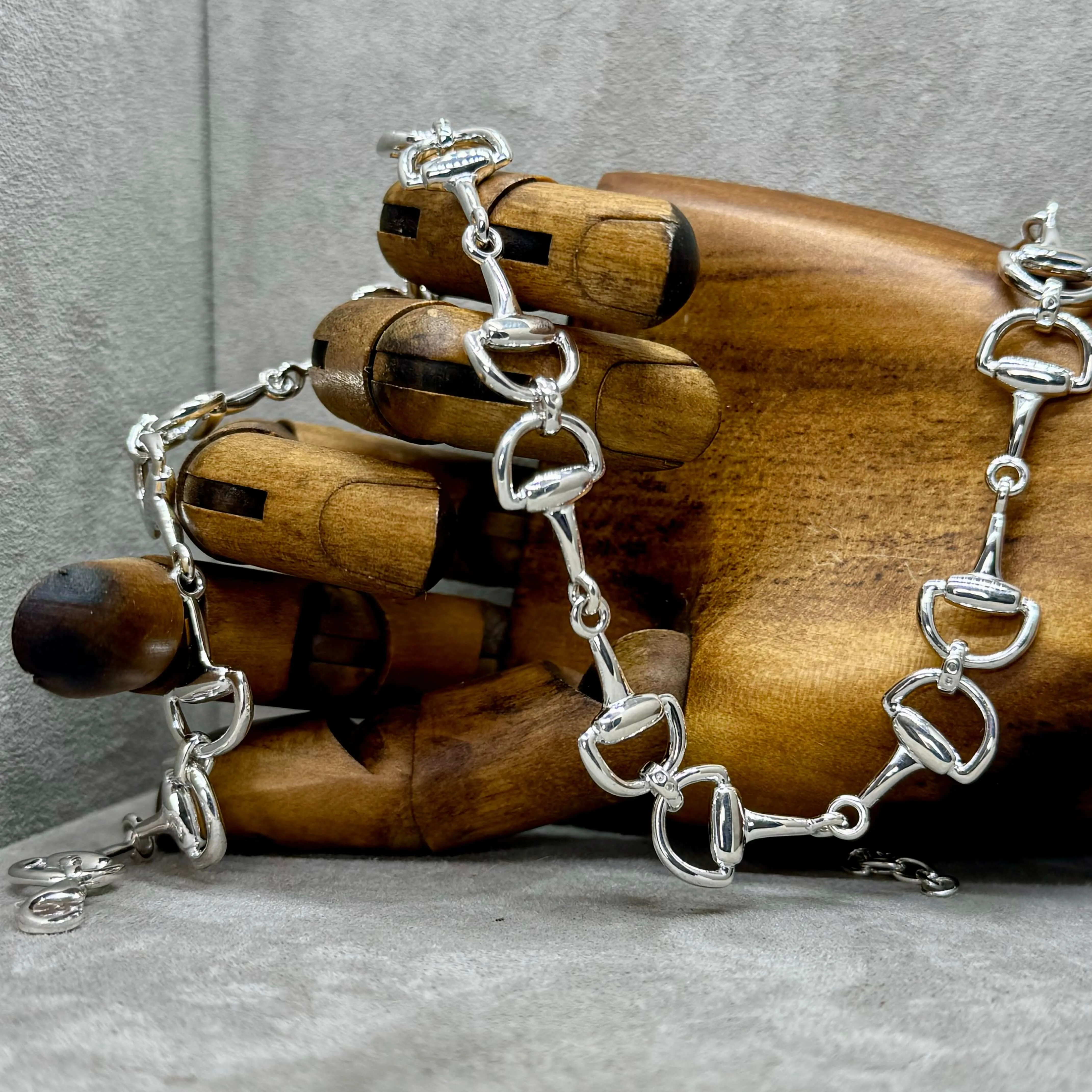 Classic Heavy Weight Snaffle Sterling Silver Necklace