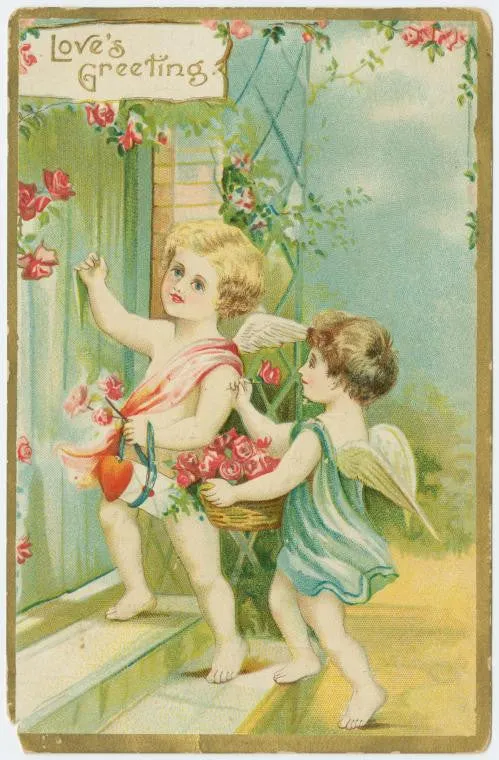 Digital Download "Love's Greeting" Valentine's Day Postcard (c.1906) - Instant Download Printable