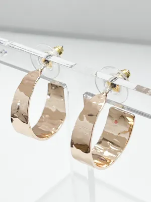 Emma - Hammered Gold Hoop Earrings