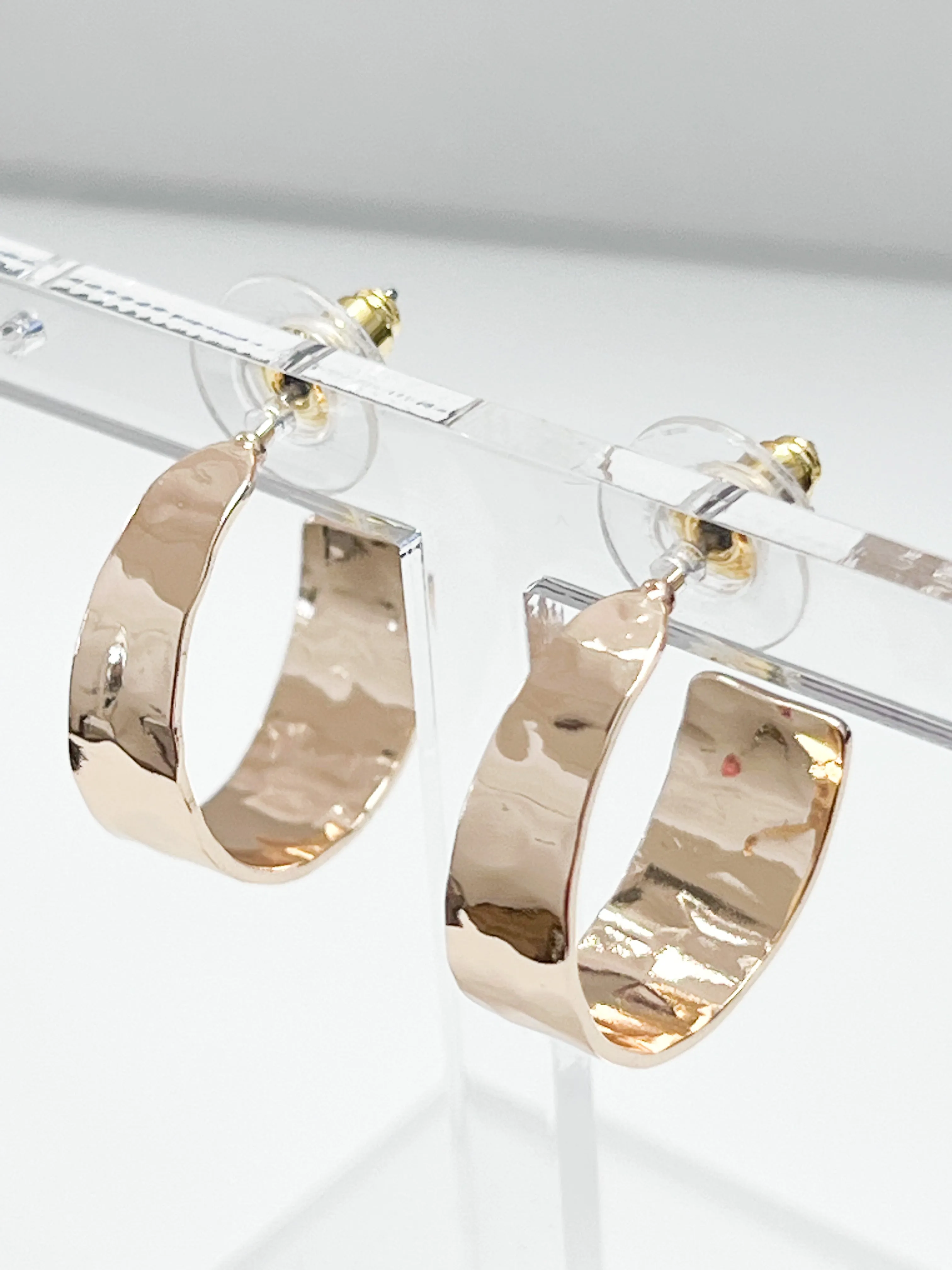 Emma - Hammered Gold Hoop Earrings