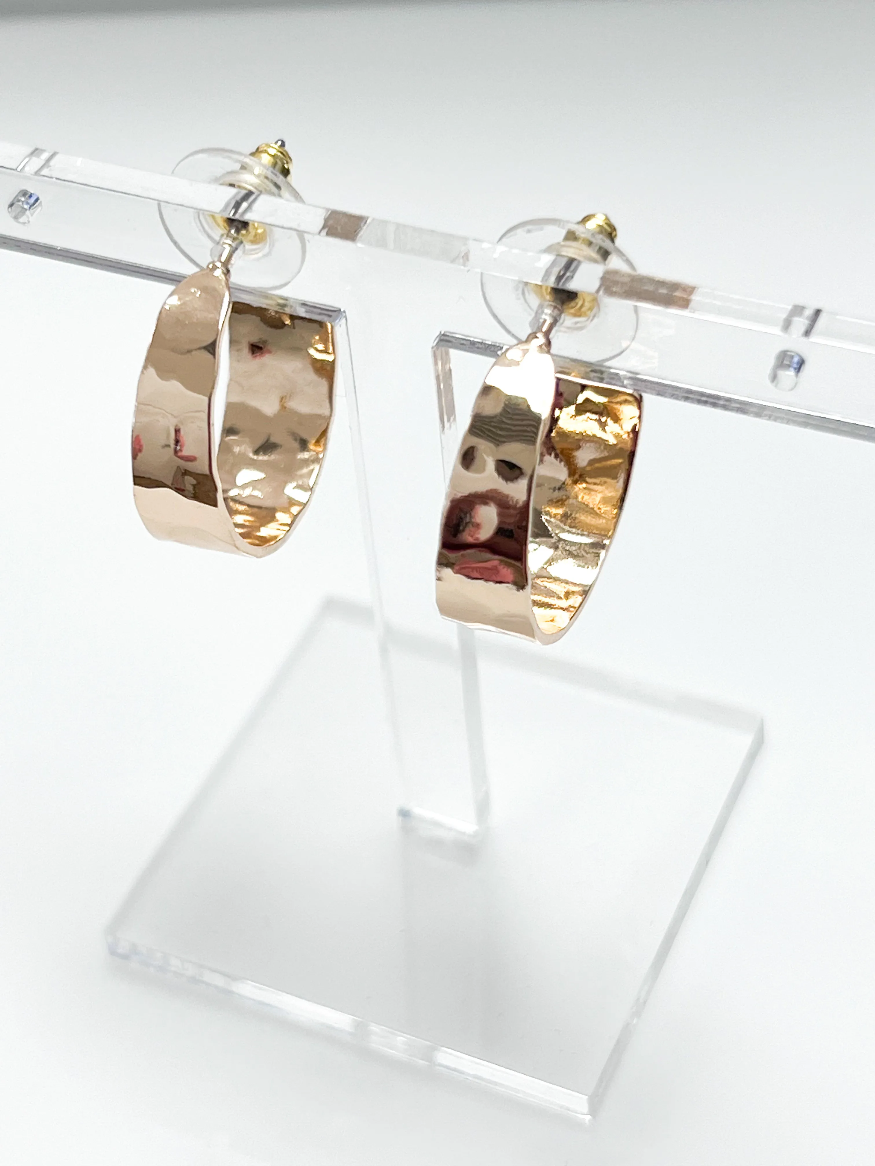 Emma - Hammered Gold Hoop Earrings