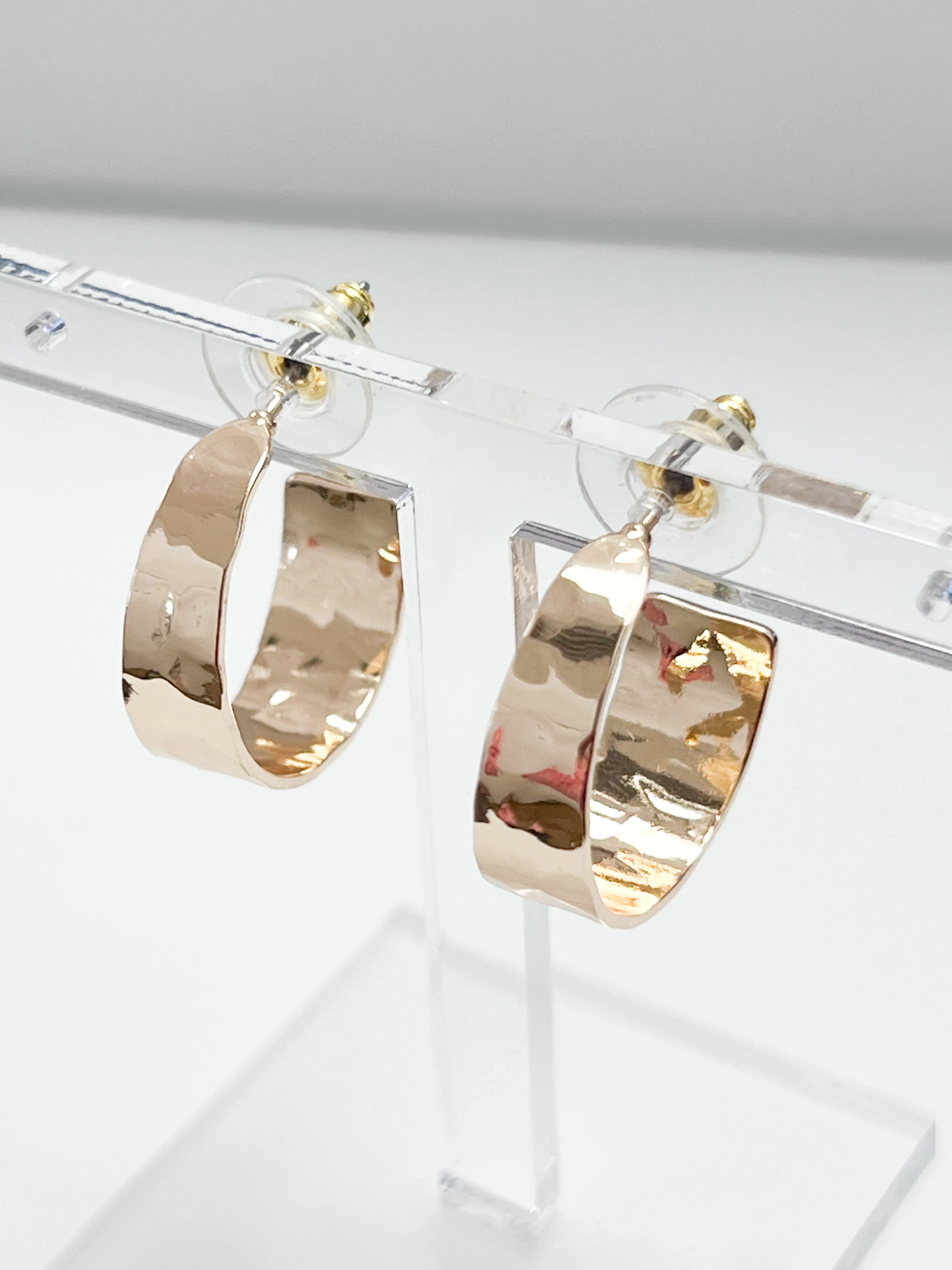 Emma - Hammered Gold Hoop Earrings