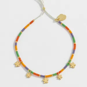 Estella Bartlett - Bracelet  | Ditsy Flower Miyuki Bracelet | Gold Plated | Multi-Color