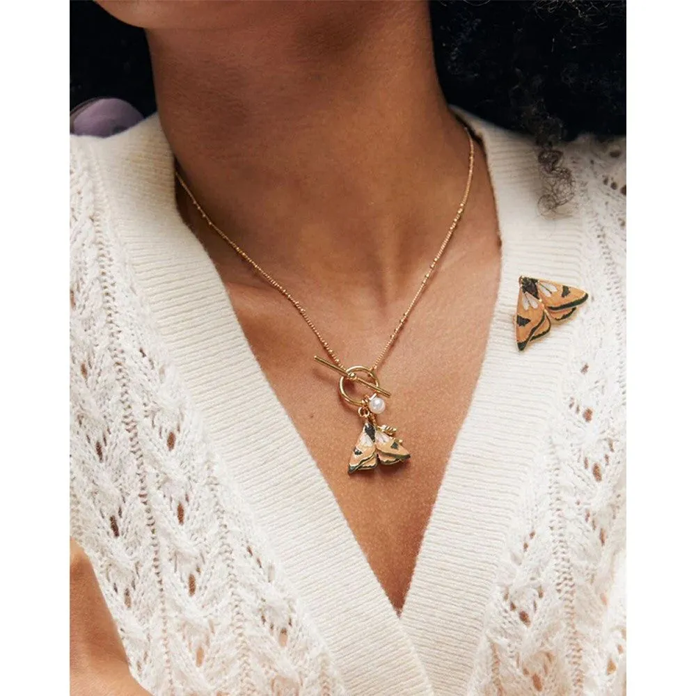 Fable England 4cm Gold Plated Moth Brooch