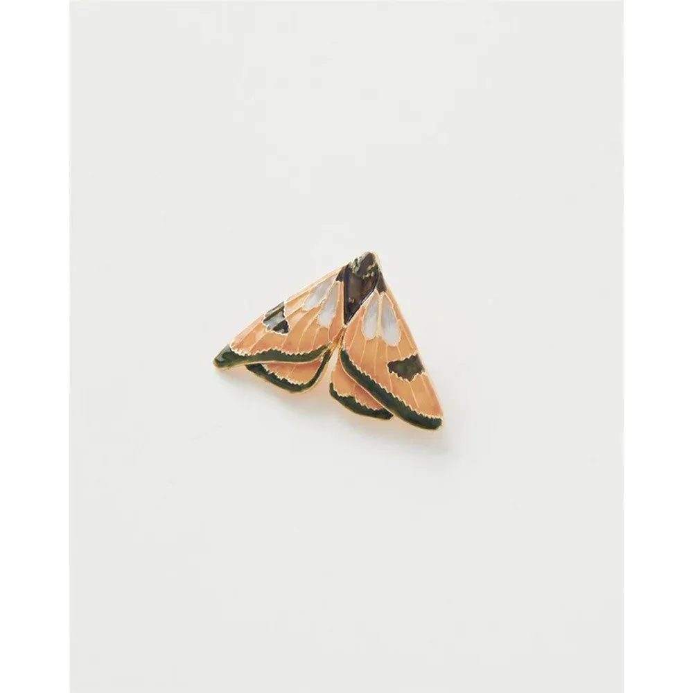 Fable England 4cm Gold Plated Moth Brooch