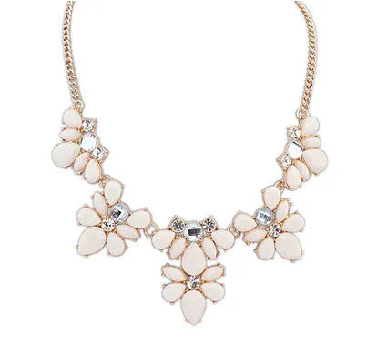 Fashion New Gold Plated Elegant Flower Crystal Choker Necklace Women Statement Necklaces & Pendants Gift