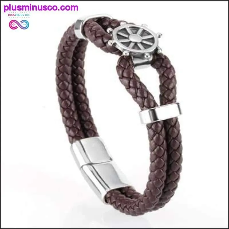 Genuine Leather Bracelet Men Homme Multi-layer