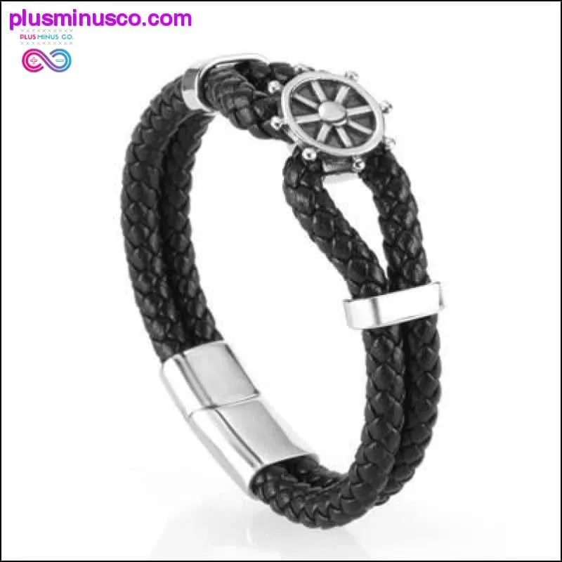 Genuine Leather Bracelet Men Homme Multi-layer