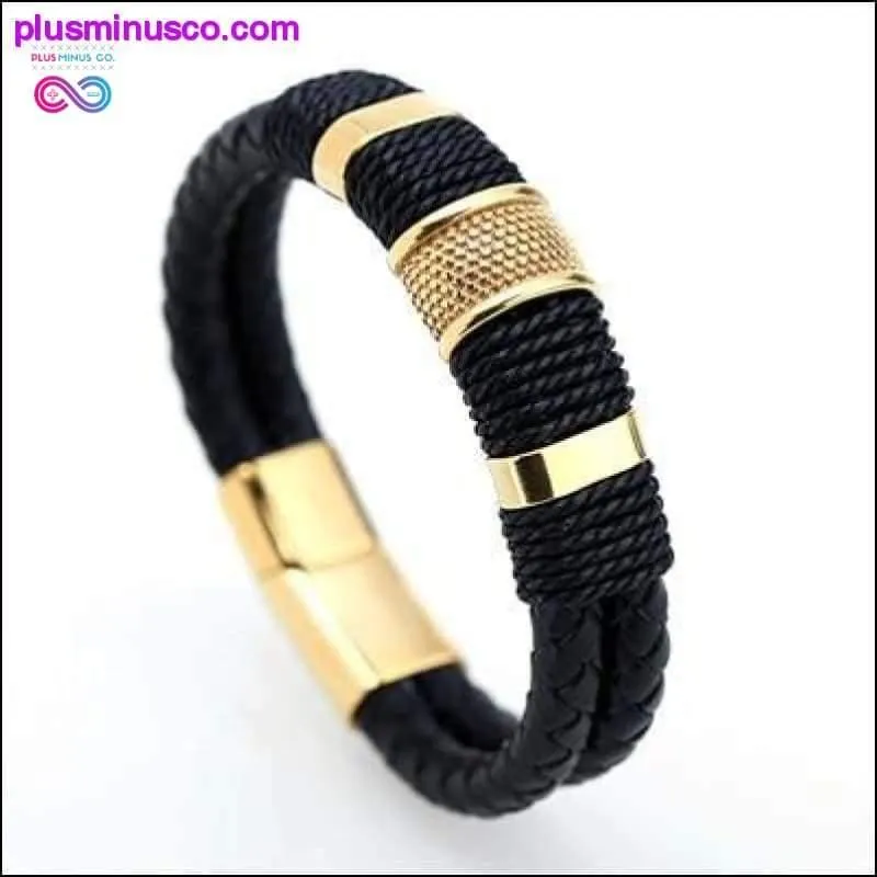 Genuine Leather Bracelet Men Homme Multi-layer